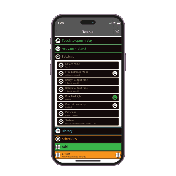 TouchKey App Interface